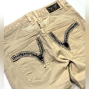 New Men's ROBIN'S JEAN sz 30 Long Flap Shorts with Crystals